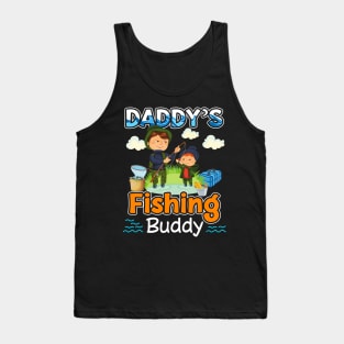 Daddy_s Fishing Buddy Young Fisherman Kids Tank Top